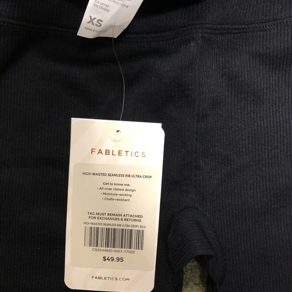 High Waisted, Ribbed, Ultra-Crop Leggings - Picture 2 of 2